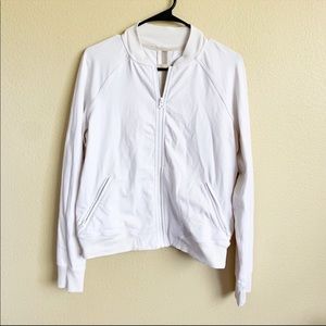 Lululemon White Full Zip Om Me Home Jacket